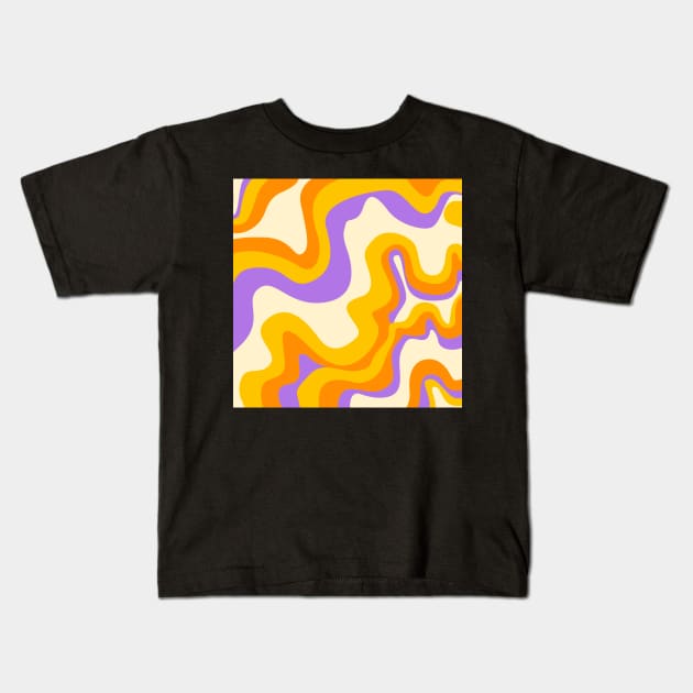 Funky Retro Waves Pattern Kids T-Shirt by greenoriginals